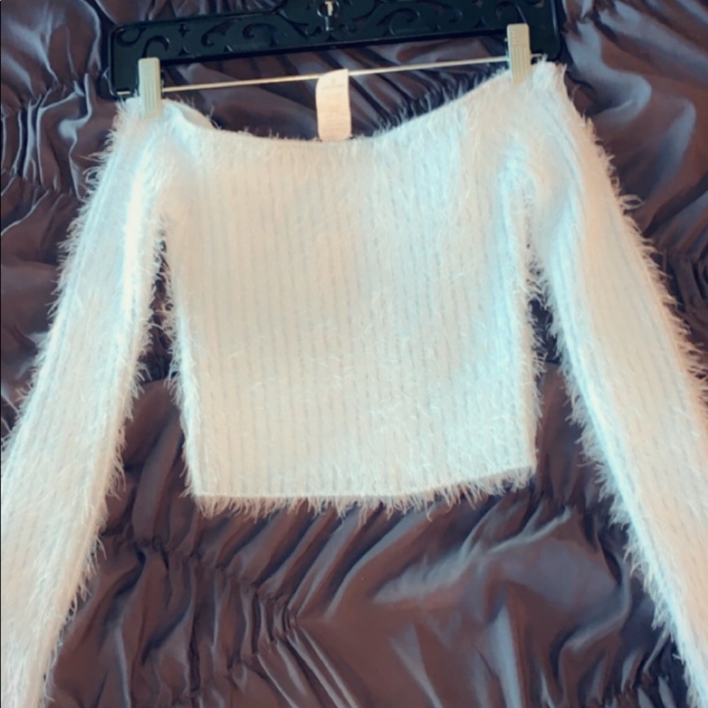 Baby Blue off the shoulder top